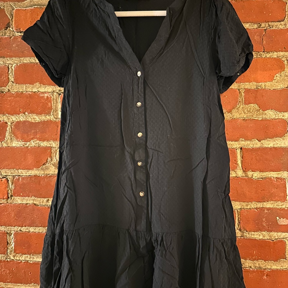 Loft Black Button-Down Dress